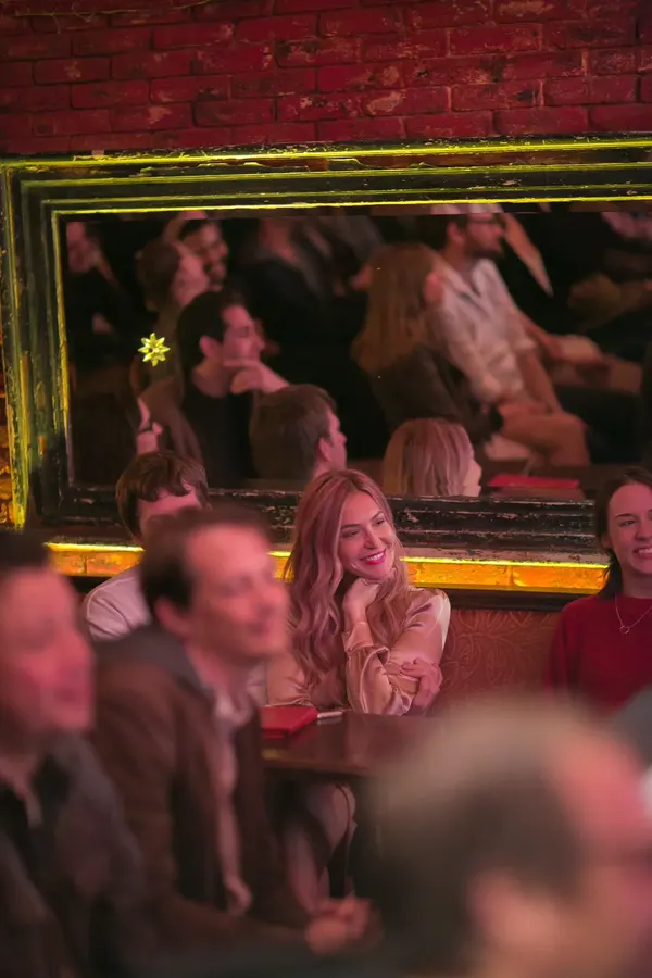The crowd laughing at a Jetpack show
