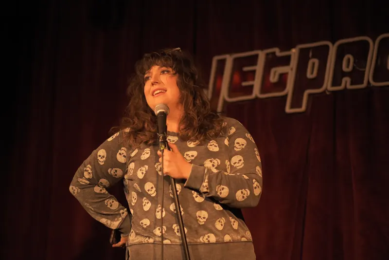A comedian on the Jetpack stage
