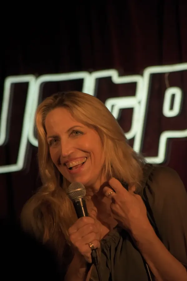 A comedian on the Jetpack stage