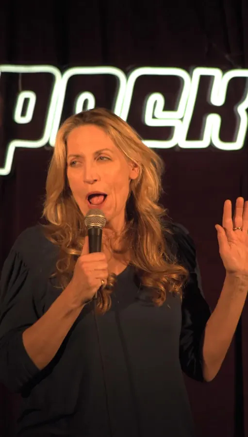 A comedian on the Jetpack stage