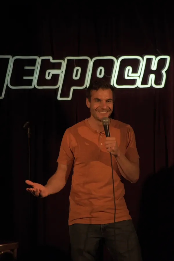 A comedian on the Jetpack stage