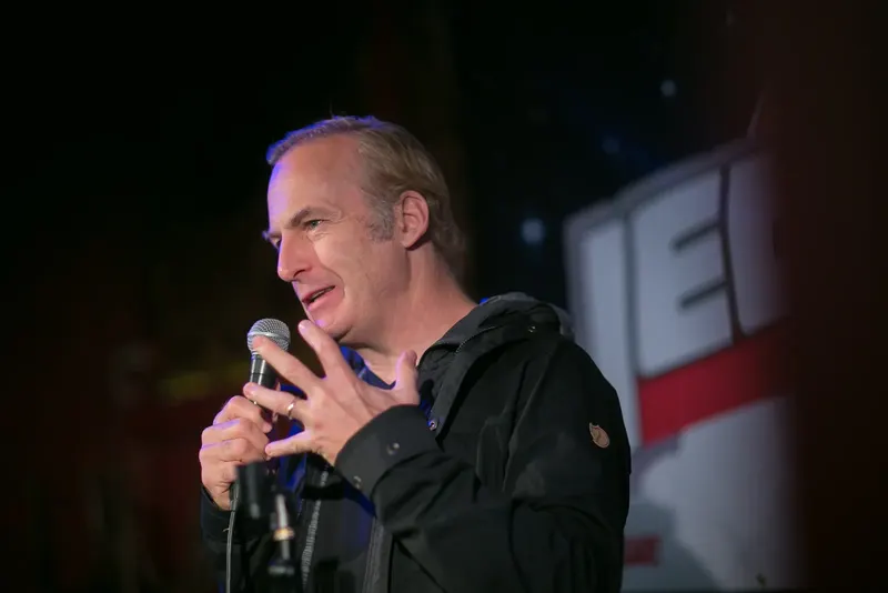 A comedian on the Jetpack stage