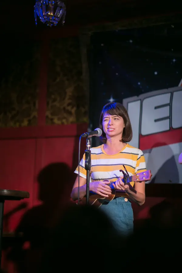 A comedian on the Jetpack stage