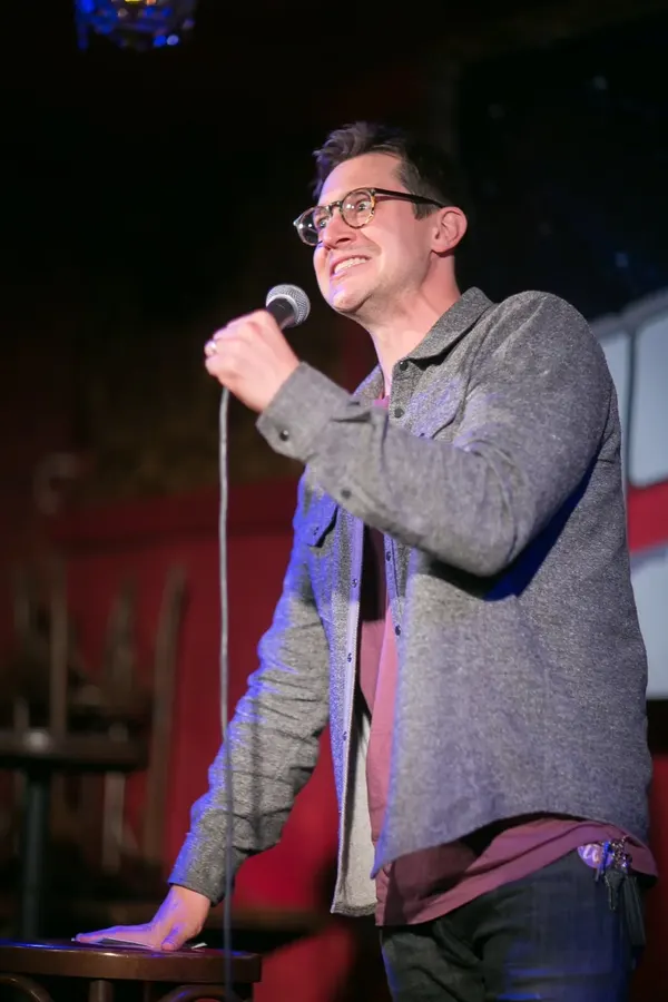 A comedian on the Jetpack stage